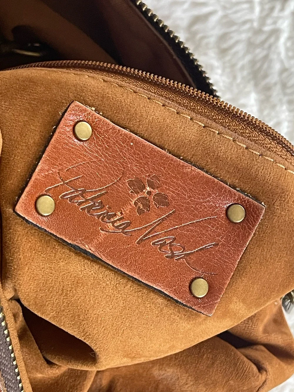 Patricia Nash Luzille Backpack Leather Tan Color Fair Condition